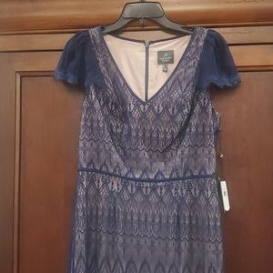 Adrianna Papell lace cap sleeve dress